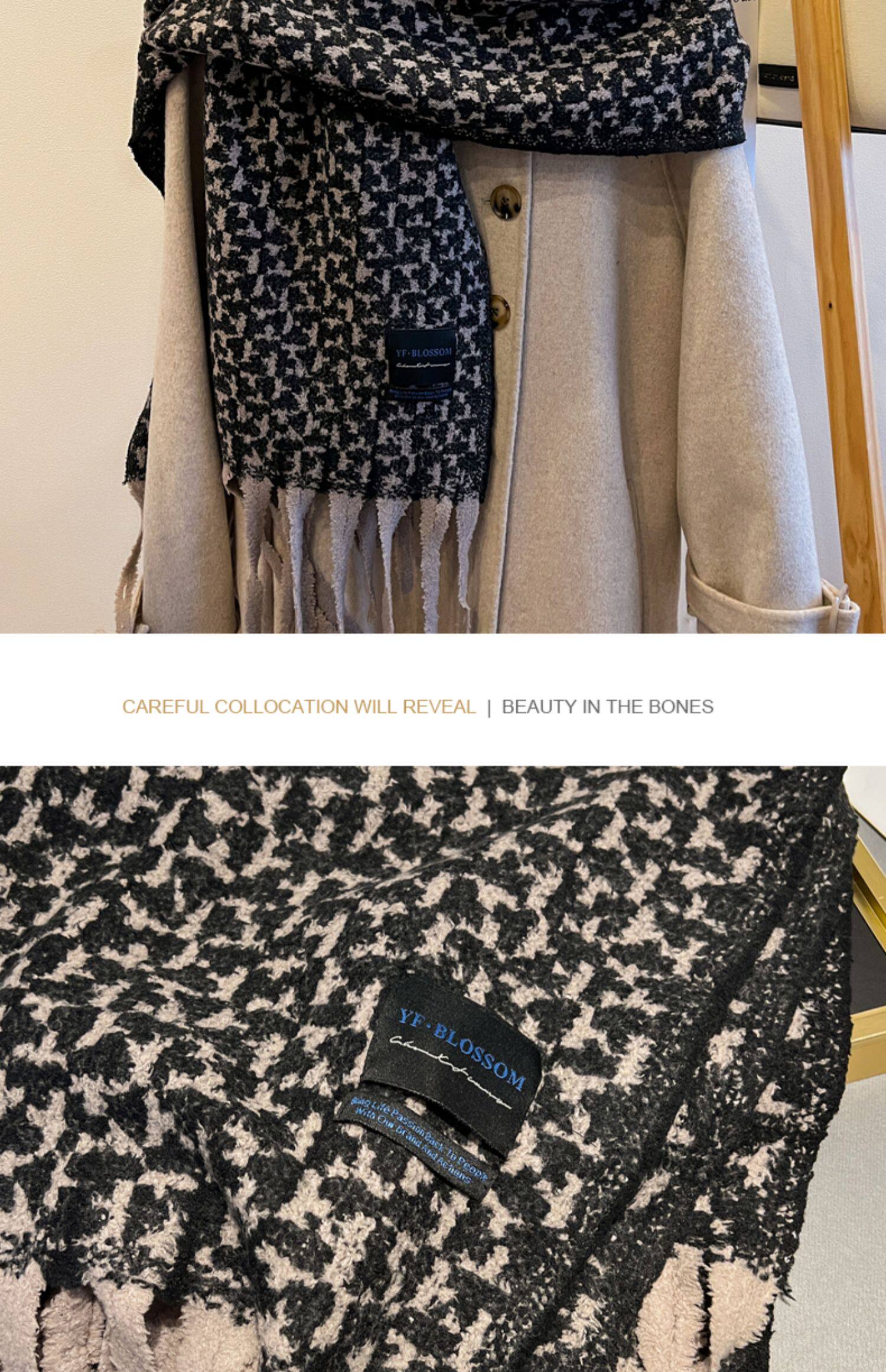New cross-border wholesale e-commerce supply of retro checkered imitation cashmere scarves and leopard print scarves pic 16