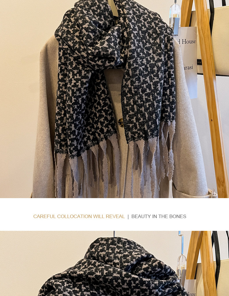 New cross-border wholesale e-commerce supply of retro checkered imitation cashmere scarves and leopard print scarves pic 15