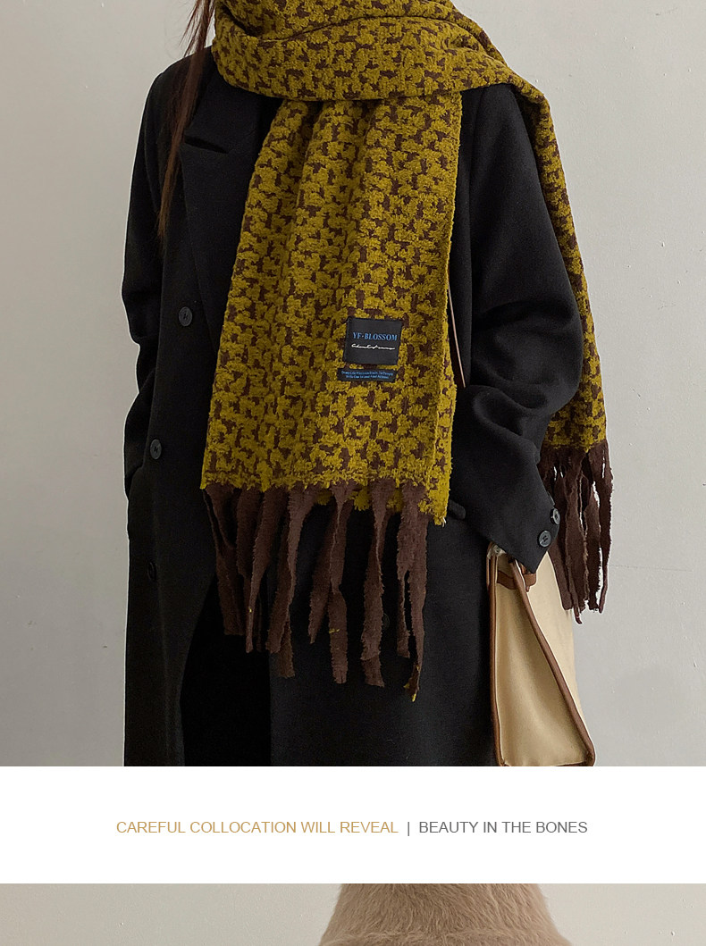 New cross-border wholesale e-commerce supply of retro checkered imitation cashmere scarves and leopard print scarves pic 8