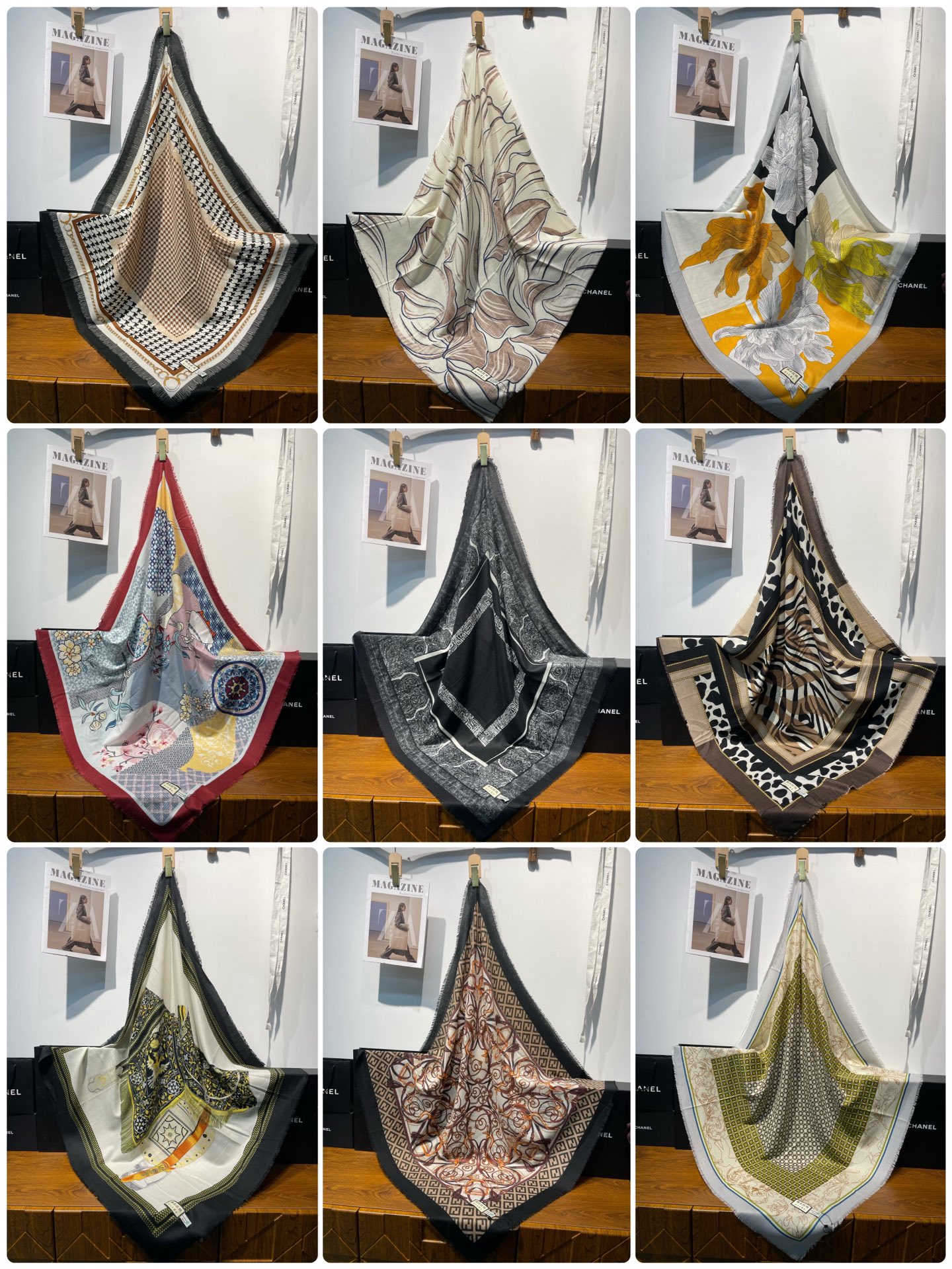 New cross-border export cash on delivery fashionable classic velvet printed square towels are available for supply through e-commerce live streaming supply chain pic 5