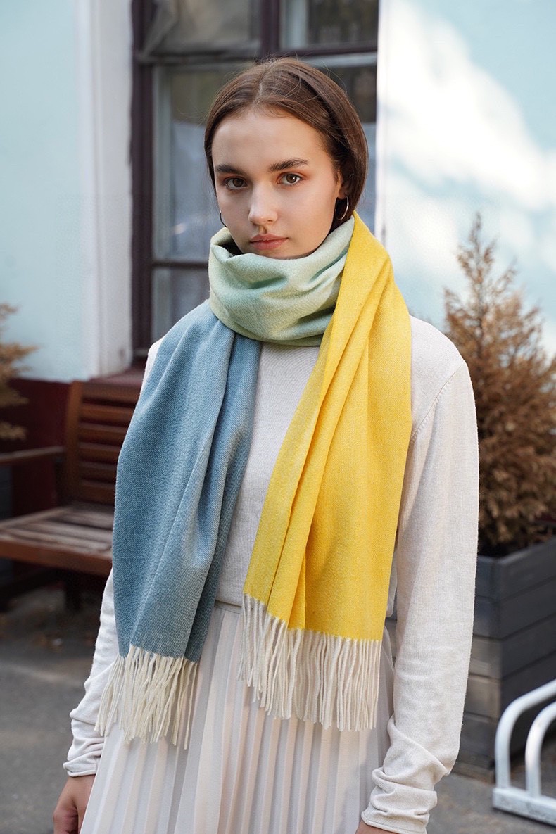 New in-stock cross-border scarves wholesale, e-commerce live streaming supply chain supply, three-color gradient color pic 7