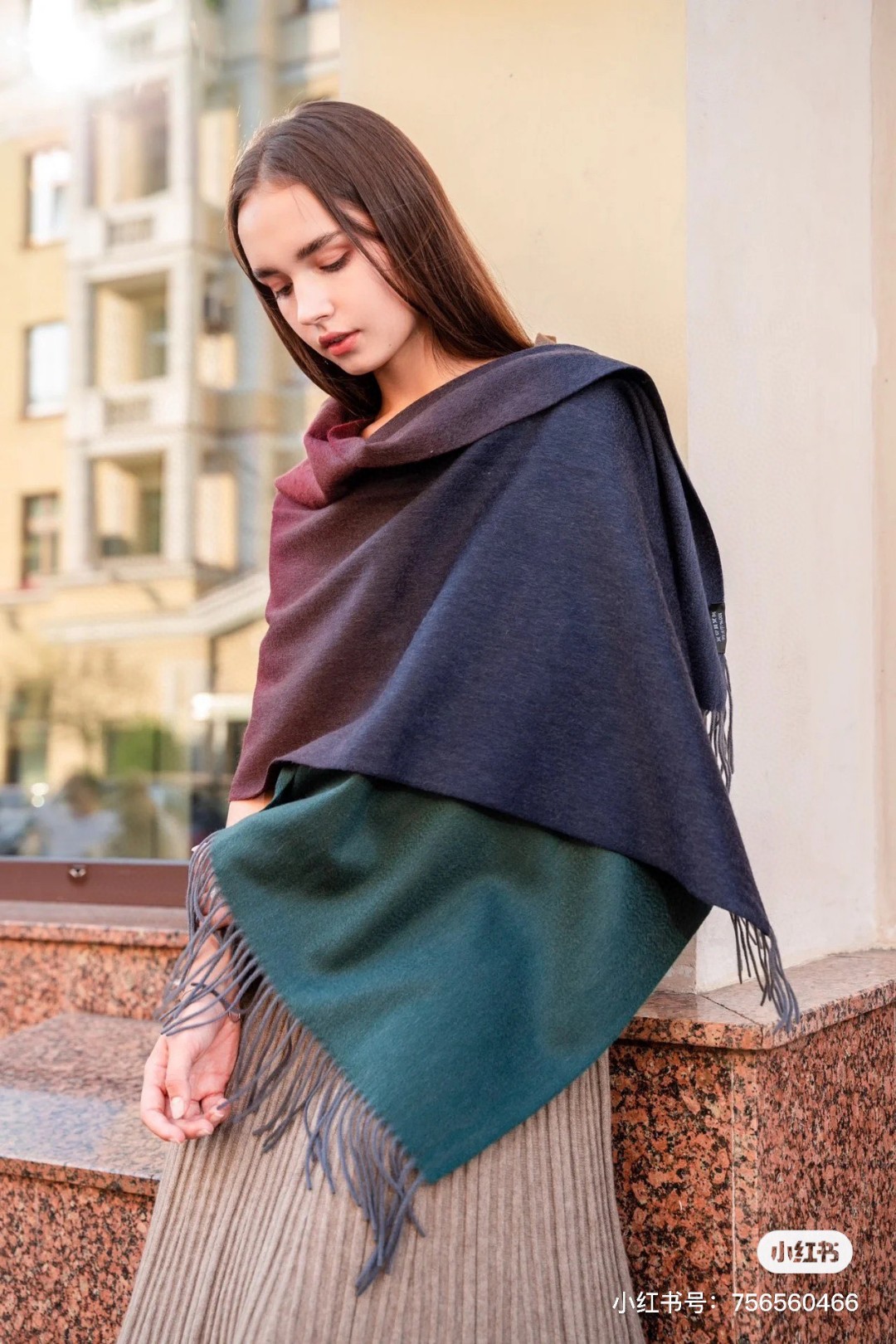 New in-stock cross-border scarves wholesale, e-commerce live streaming supply chain supply, three-color gradient color pic 1