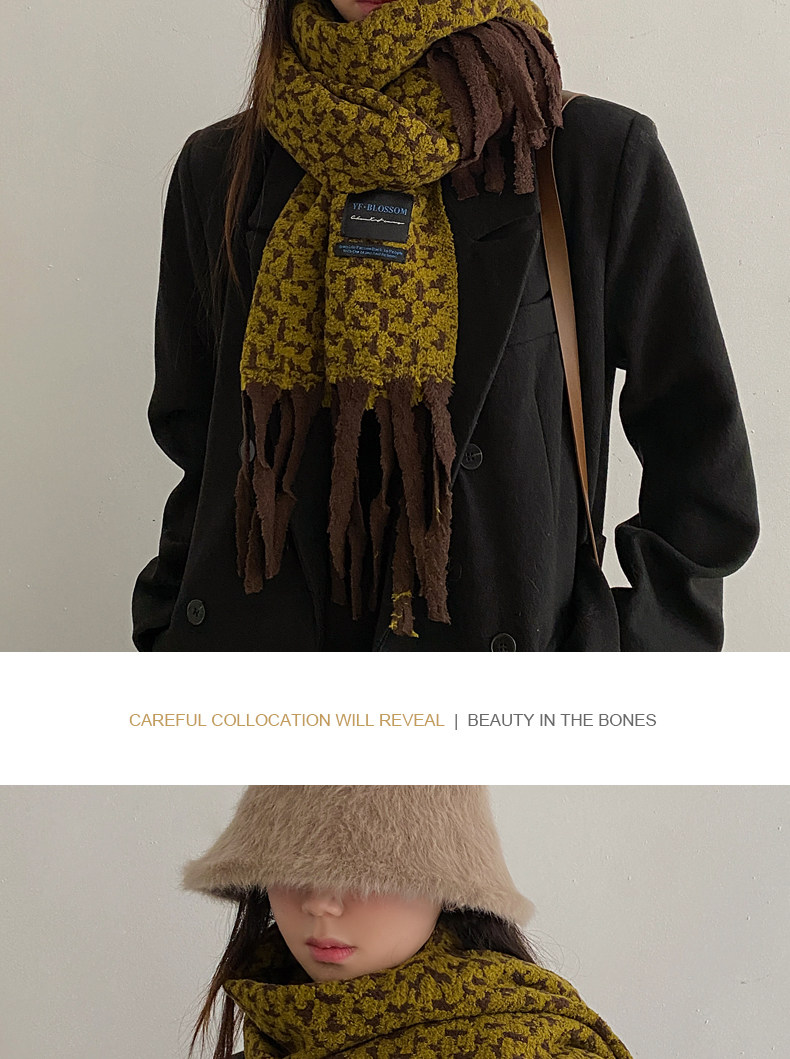 New cross-border wholesale e-commerce supply of retro checkered imitation cashmere scarves and leopard print scarves pic 11
