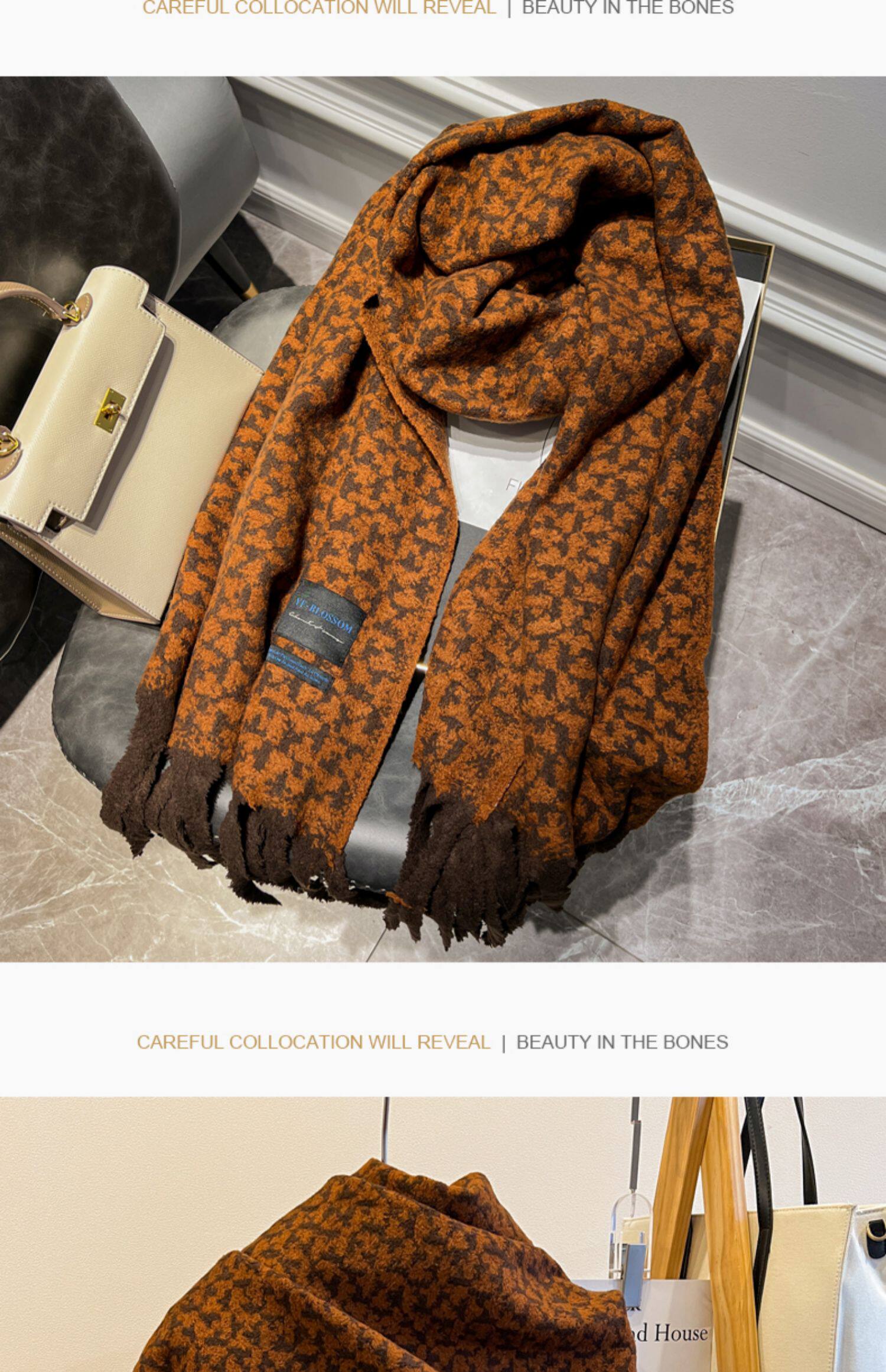 New cross-border wholesale e-commerce supply of retro checkered imitation cashmere scarves and leopard print scarves pic 18