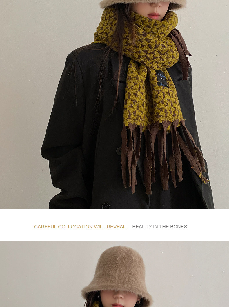 New cross-border wholesale e-commerce supply of retro checkered imitation cashmere scarves and leopard print scarves pic 9