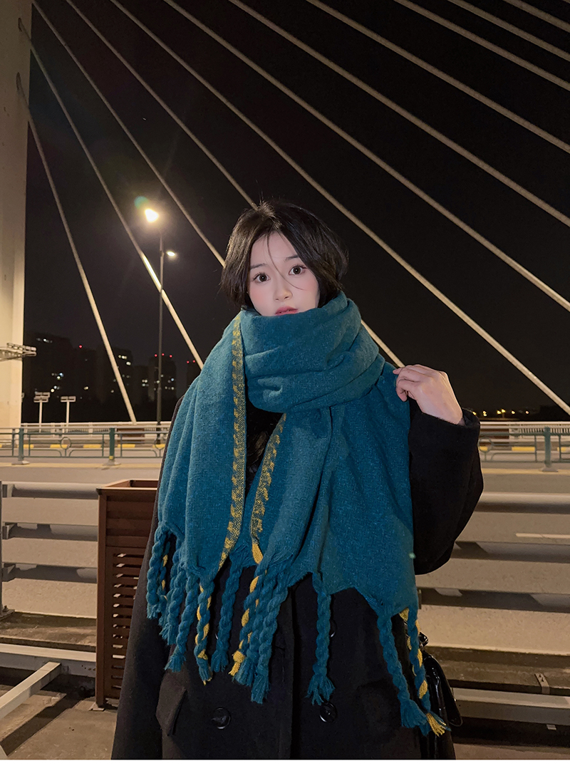Wholesale of new cross-border scarves in stock, e-commerce live streaming, handcrafted knot series, frame weaving, handcrafted knot pic 3