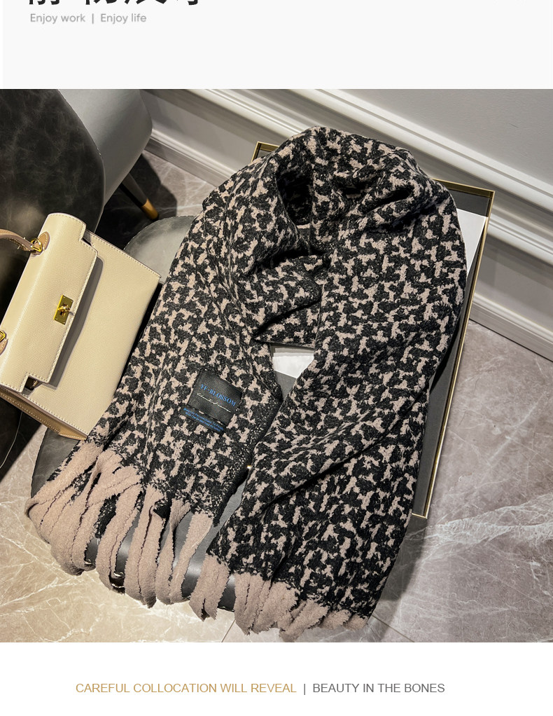 New cross-border wholesale e-commerce supply of retro checkered imitation cashmere scarves and leopard print scarves pic 13