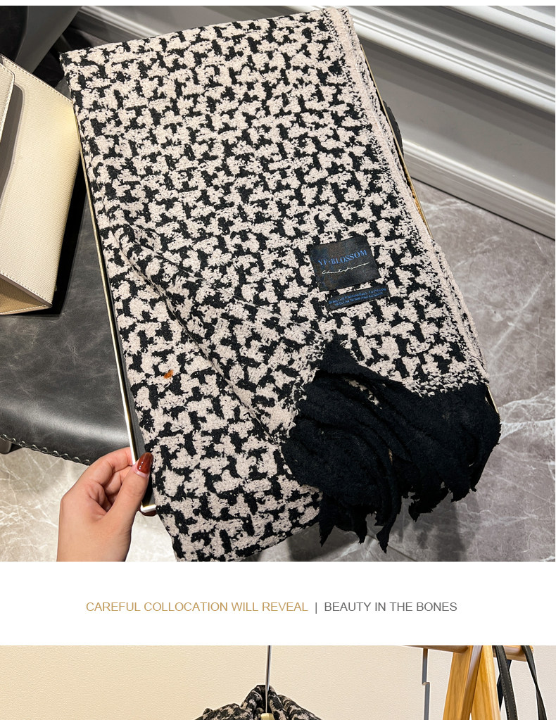 New cross-border wholesale e-commerce supply of retro checkered imitation cashmere scarves and leopard print scarves pic 14