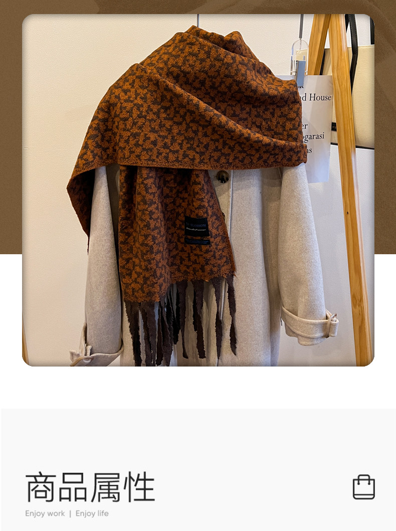New cross-border wholesale e-commerce supply of retro checkered imitation cashmere scarves and leopard print scarves pic 4