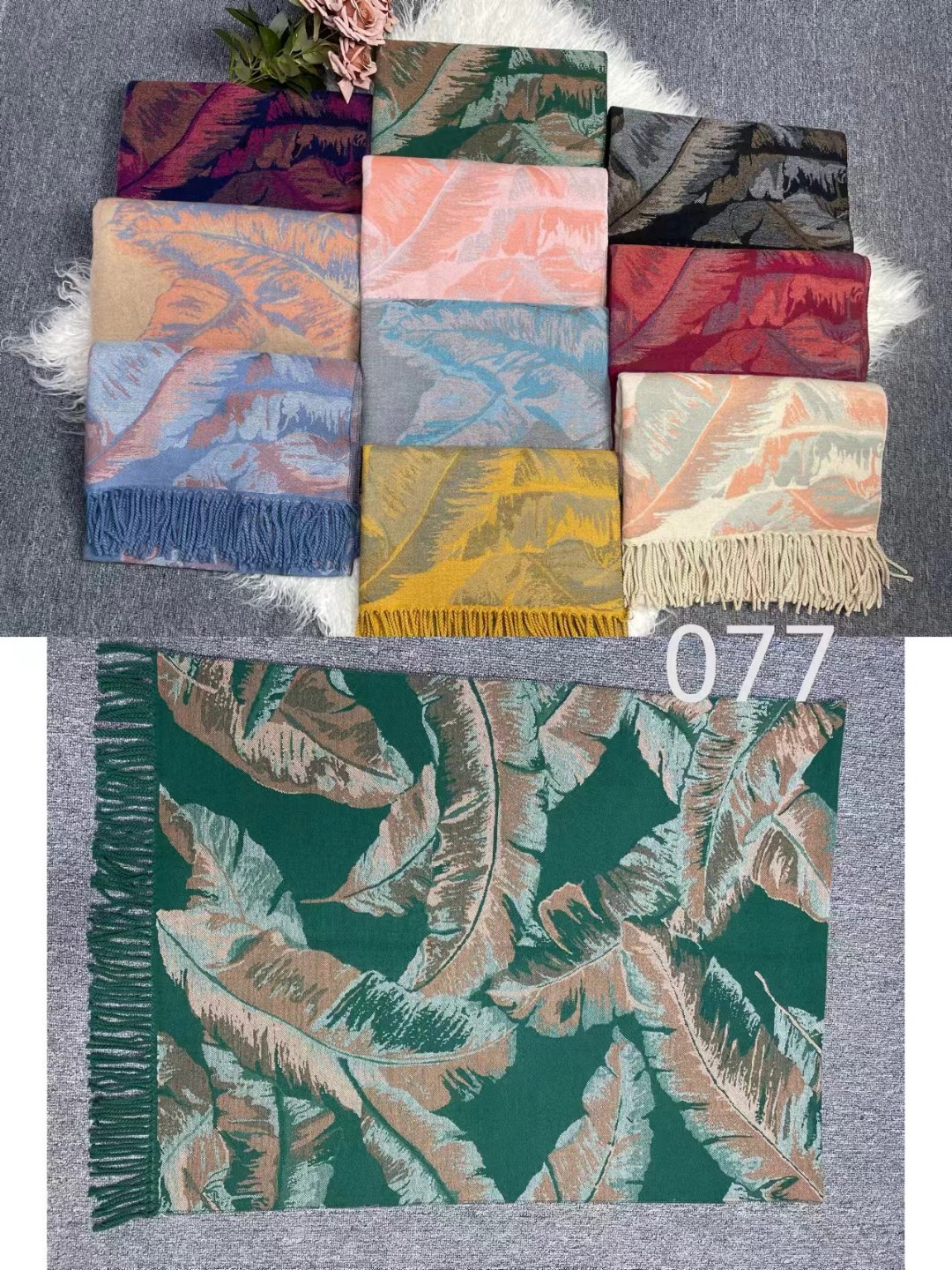 New order style cross-border scarf wholesale, core-spun yarn, flower e-commerce live streaming supply chain pic 3