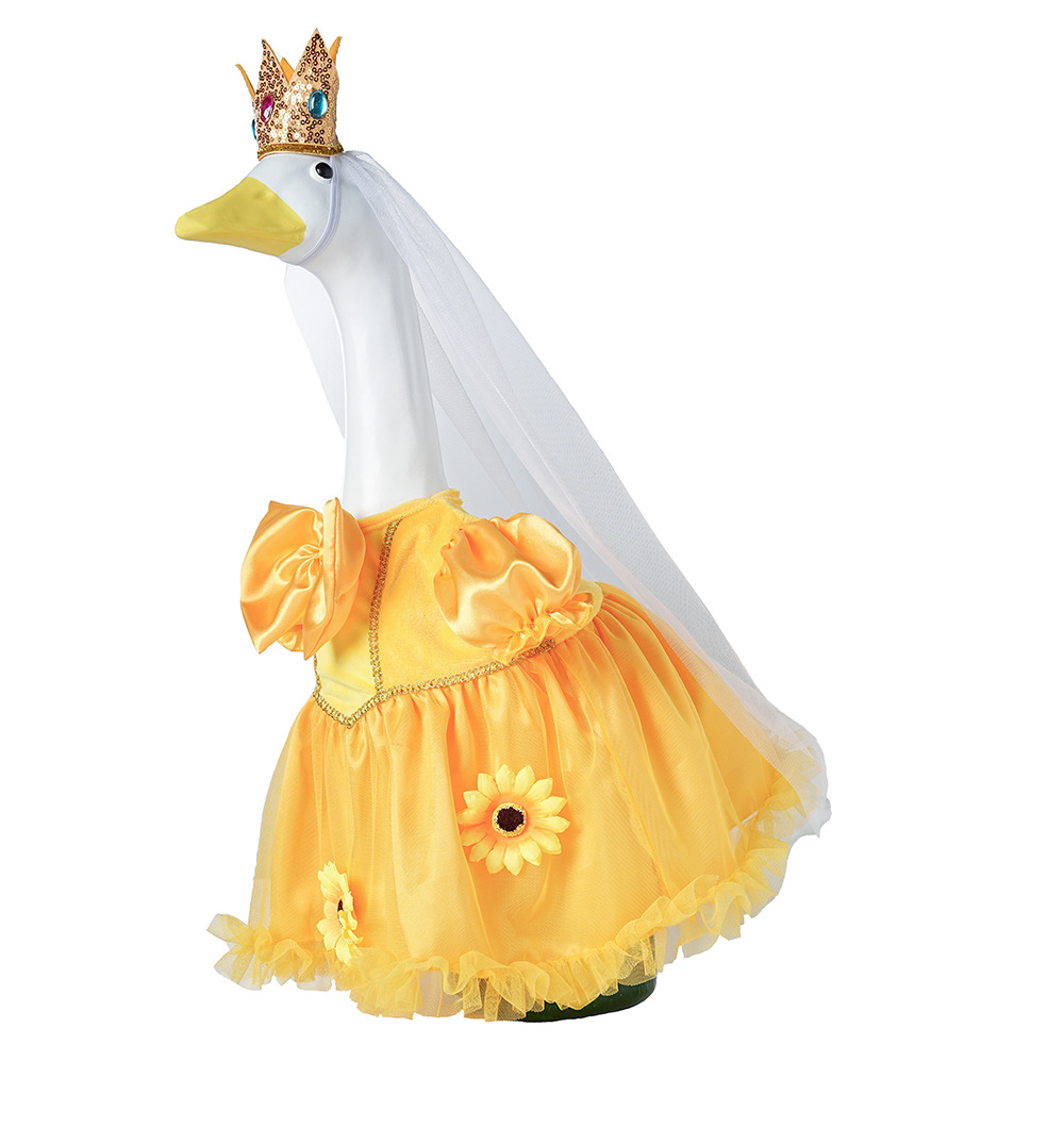New 23-inch sunflower porch goose dress Princess chiffon dress suit outdoor garden statue goose dress wholesale pic 22