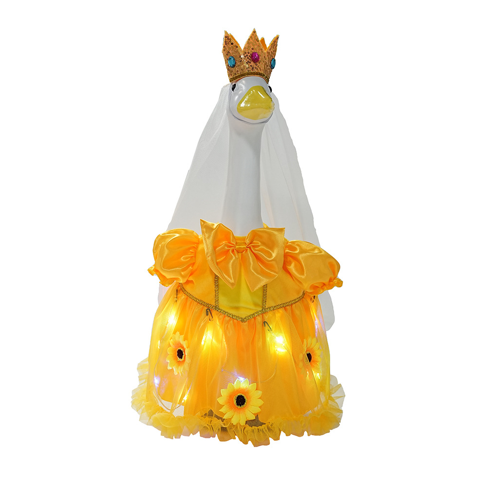 New 23-inch sunflower porch goose dress Princess chiffon dress suit outdoor garden statue goose dress wholesale pic 36