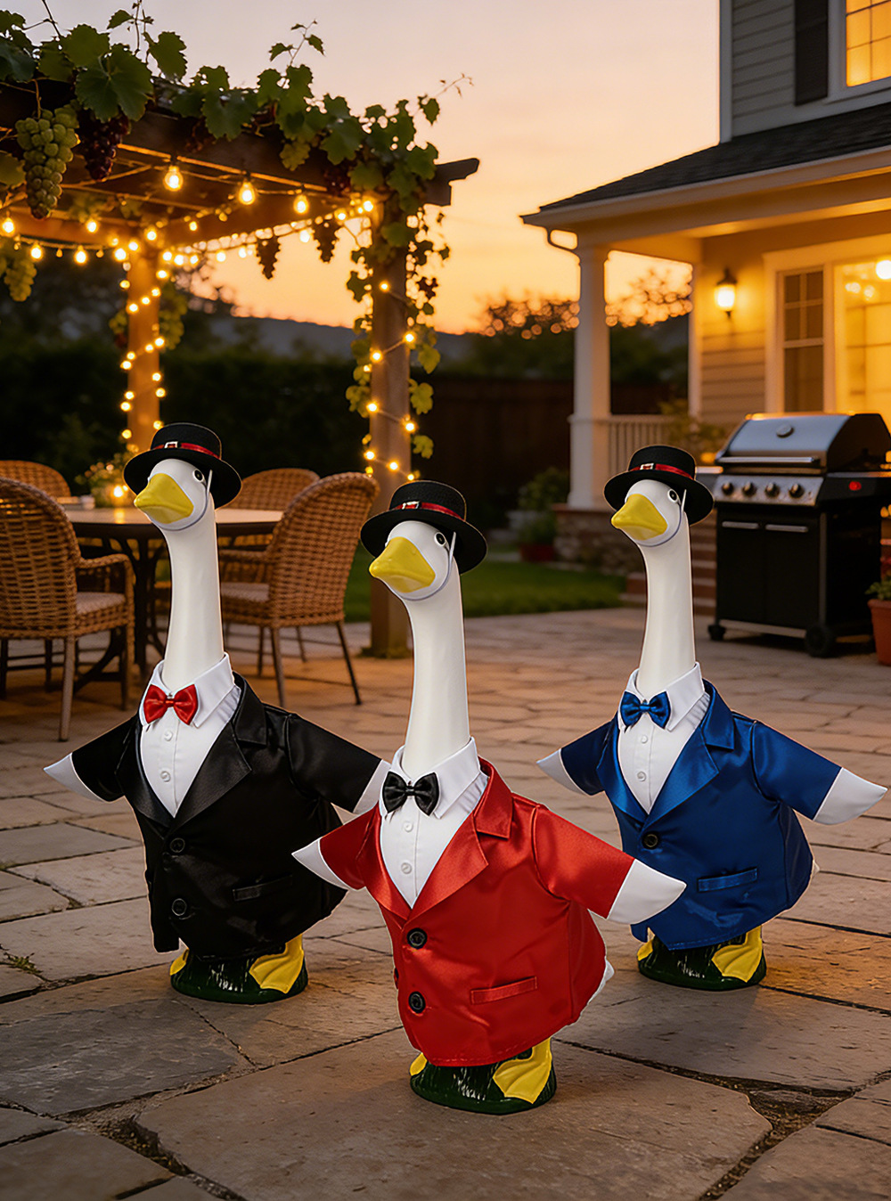 New 23-inch sunflower porch goose dress Princess chiffon dress suit outdoor garden statue goose dress wholesale pic 15