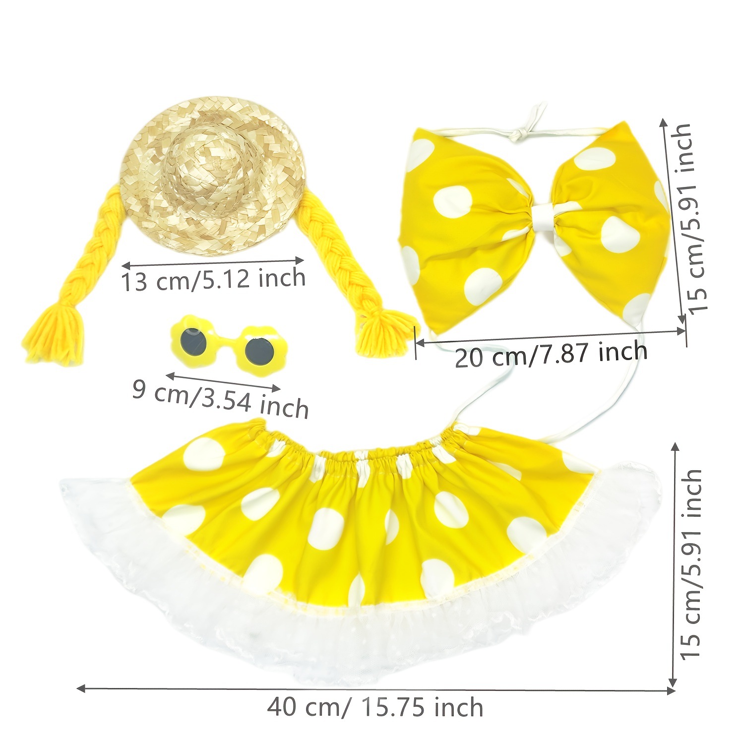 Cross-border Porch Goose clothing 2026 US Independence Day New Hawaiian yellow polka dot Bikini set pic 2