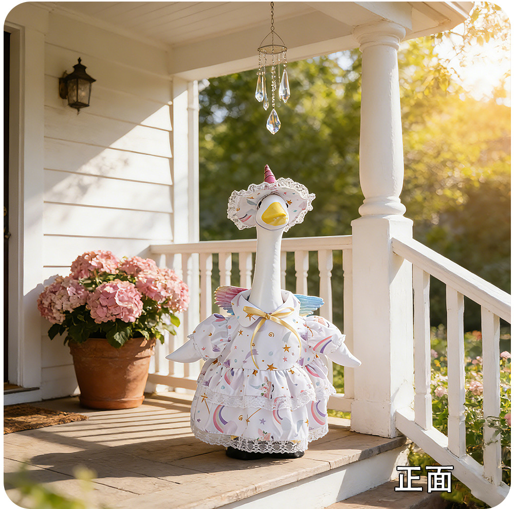 Wholesale of new cross-border 6-inch and 23-inch porch goose clothing, unicorn goose clothing sets and printed skirts pic 3