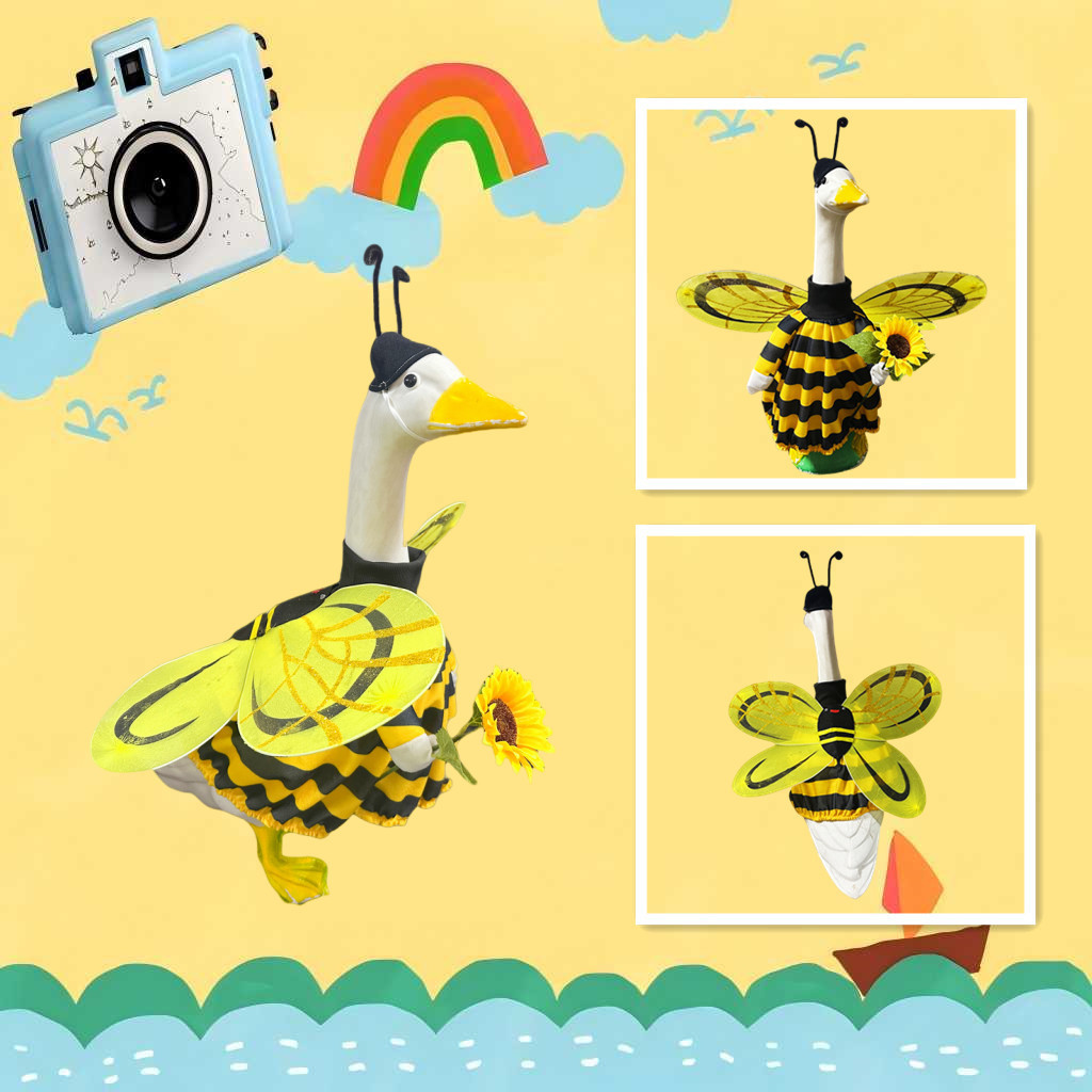 Cross-border Porch Goose Bee Clothing Set 2026 New Style Big White Goose Garden Bee Ladybug Clothing 120g pic 1