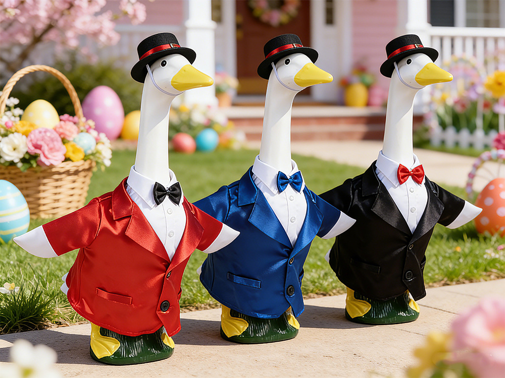 New 23-inch sunflower porch goose dress Princess chiffon dress suit outdoor garden statue goose dress wholesale pic 16