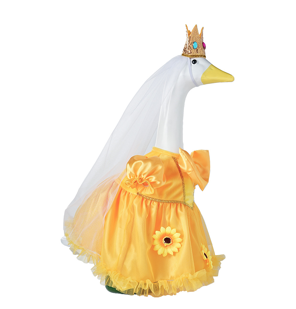 New 23-inch sunflower porch goose dress Princess chiffon dress suit outdoor garden statue goose dress wholesale pic 20