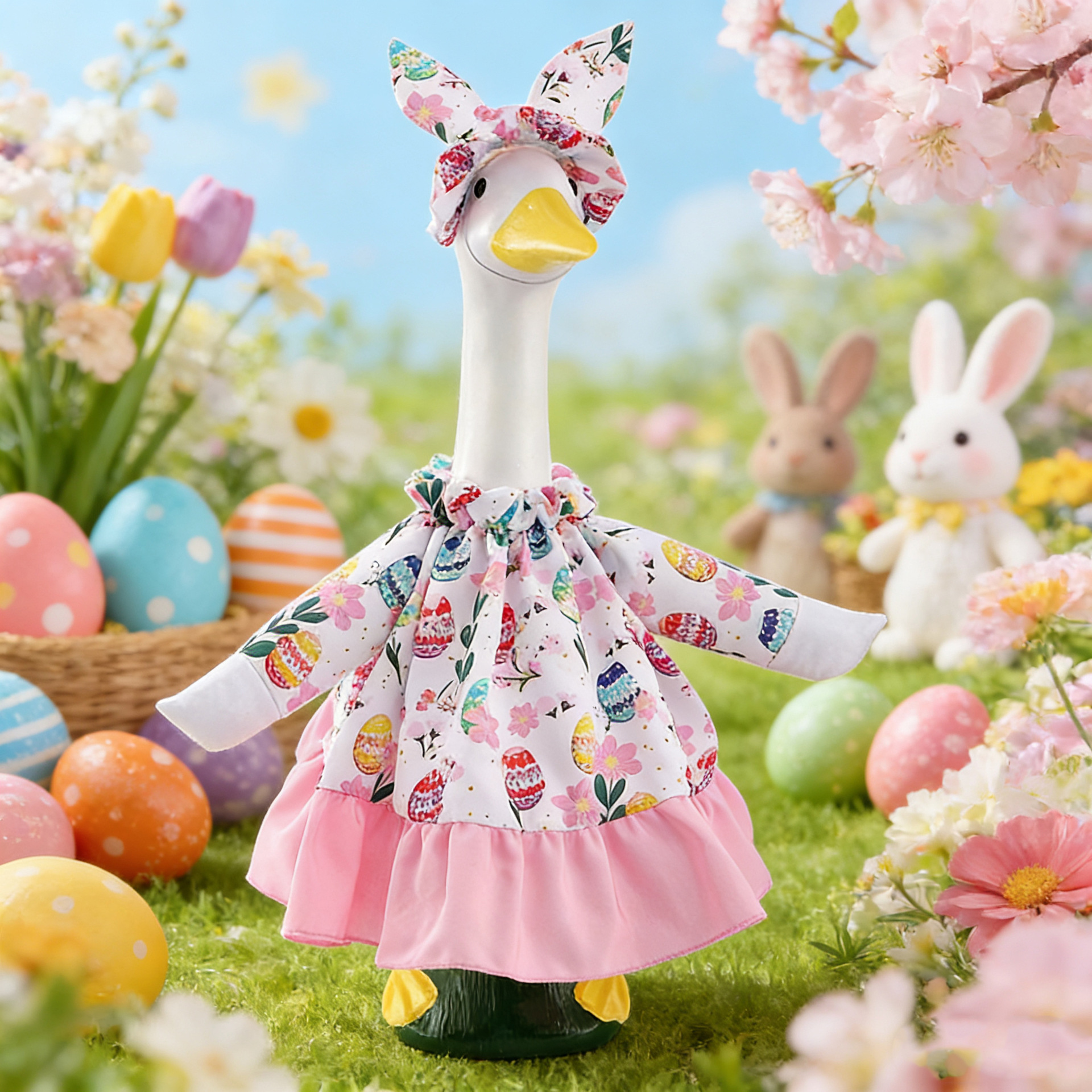 Summer new porch goose clothes, Easter egg rabbit flower big white goose clothes, festival decoration supplies manufacturer in stock pic 5