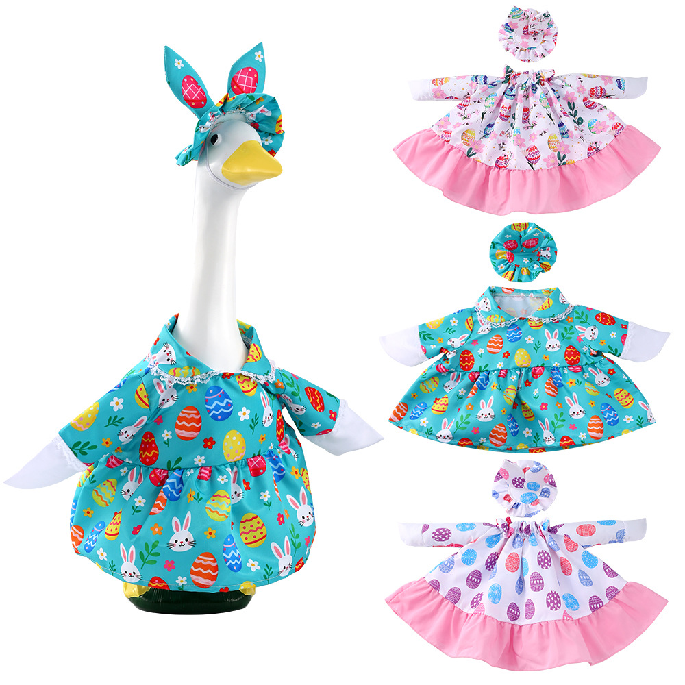 Summer new porch goose clothes, Easter egg rabbit flower big white goose clothes, festival decoration supplies manufacturer in stock pic 10