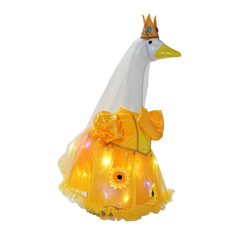 New 23-inch sunflower porch goose dress Princess chiffon dress suit outdoor garden statue goose dress wholesale pic 35