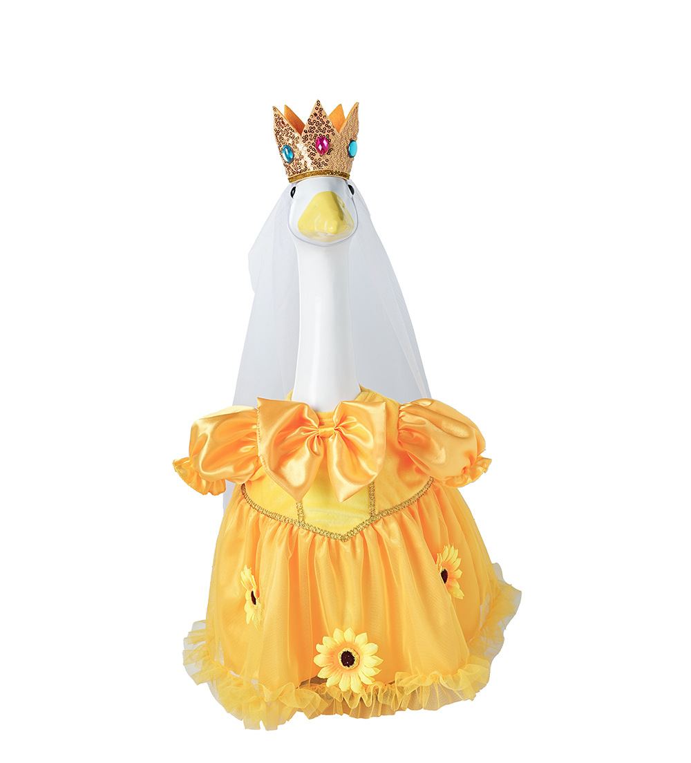 New 23-inch sunflower porch goose dress Princess chiffon dress suit outdoor garden statue goose dress wholesale pic 21