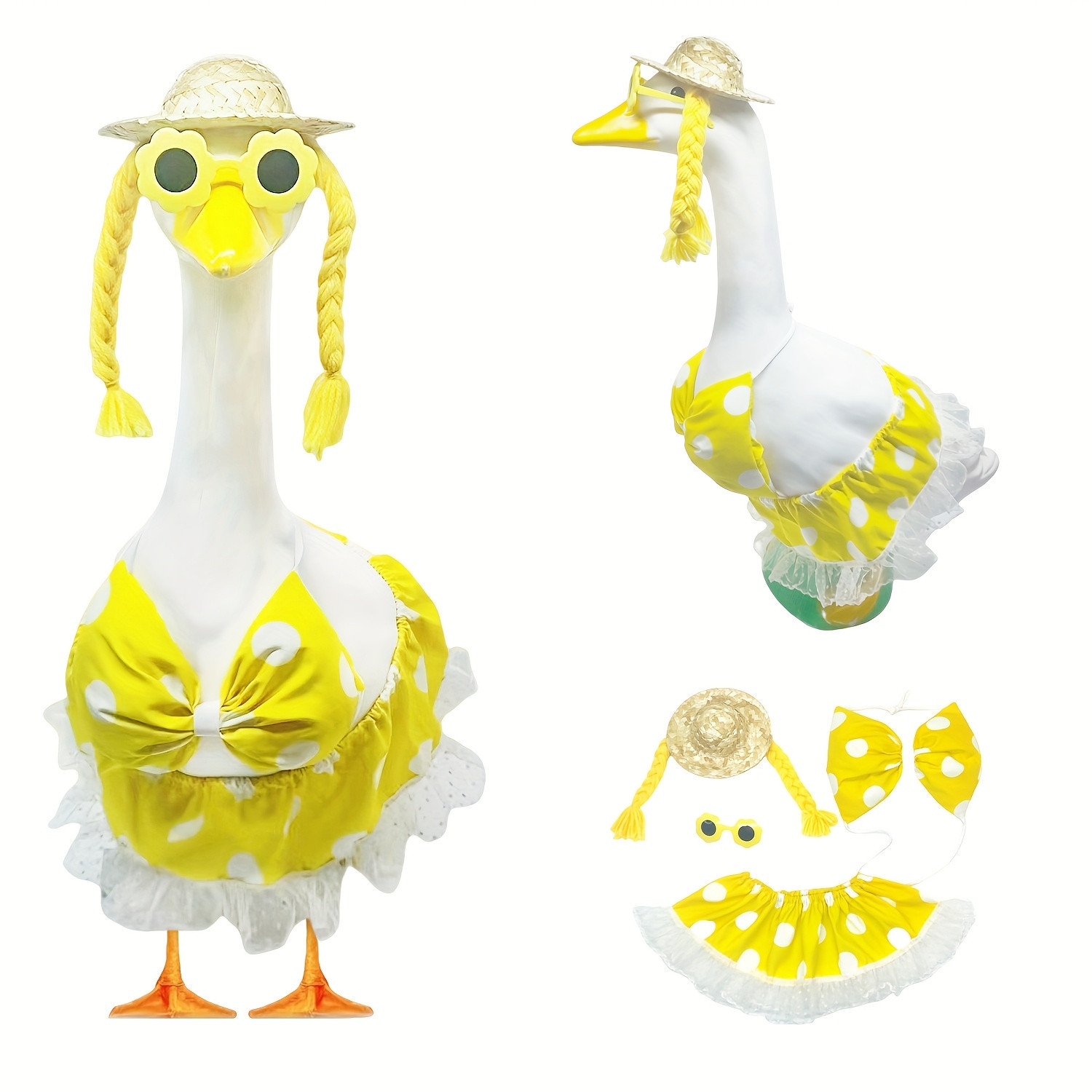 Cross-border Porch Goose clothing 2026 US Independence Day New Hawaiian yellow polka dot Bikini set pic 4