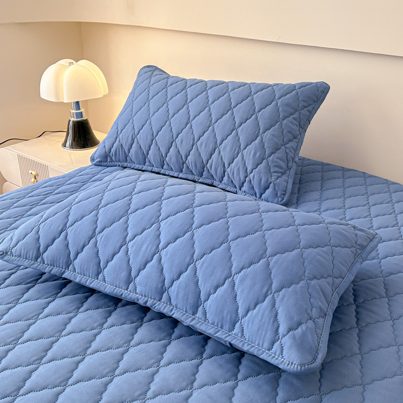 Direct sales for foreign trade, cross-border exclusive supply and wholesale of waterproof cotton-padded beds, solid color thickened matte MATS, Dream protective beds pic 4