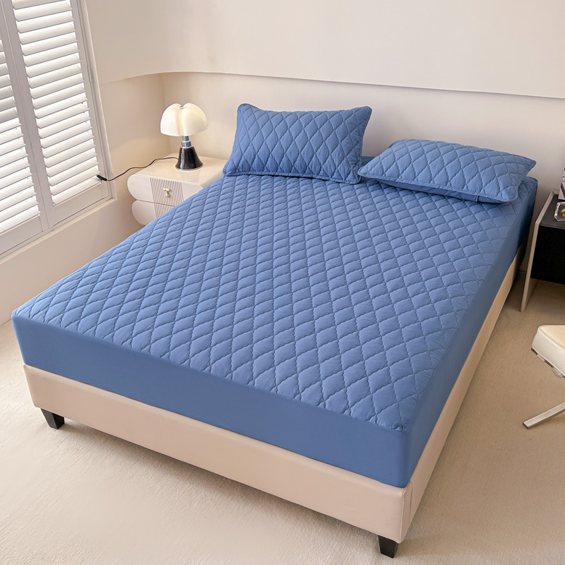 Direct sales for foreign trade, cross-border exclusive supply and wholesale of waterproof cotton-padded beds, solid color thickened matte MATS, Dream protective beds pic 3