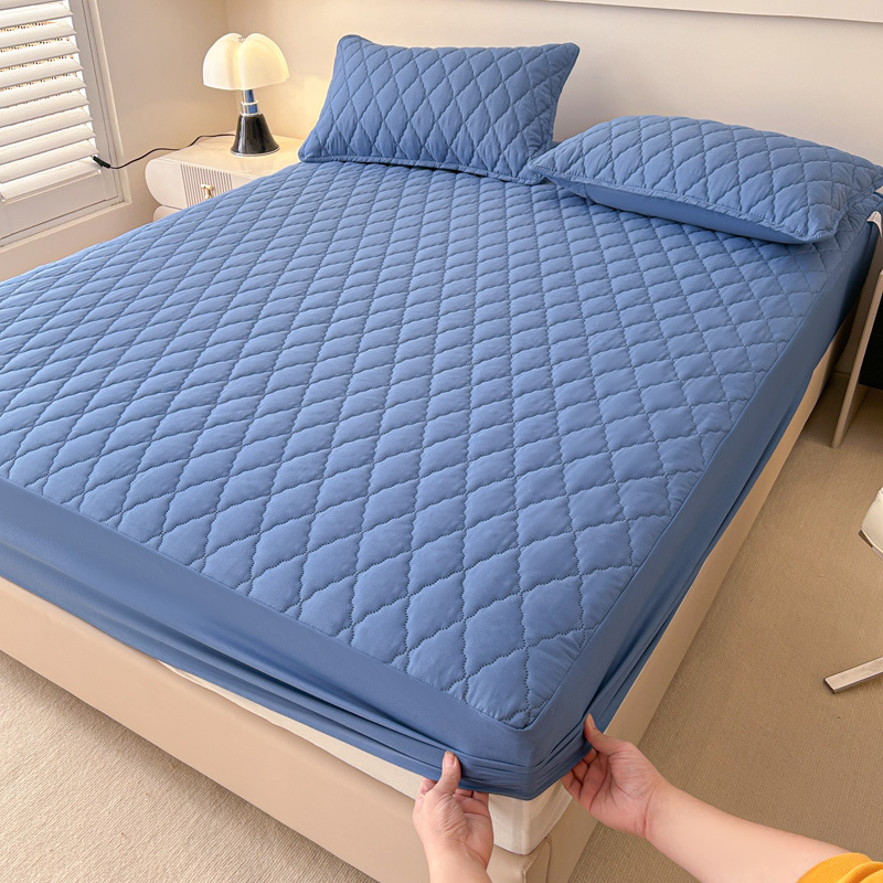 Direct sales for foreign trade, cross-border exclusive supply and wholesale of waterproof cotton-padded beds, solid color thickened matte MATS, Dream protective beds pic 8