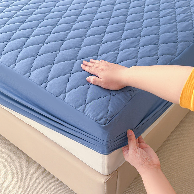 Direct sales for foreign trade, cross-border exclusive supply and wholesale of waterproof cotton-padded beds, solid color thickened matte MATS, Dream protective beds pic 10