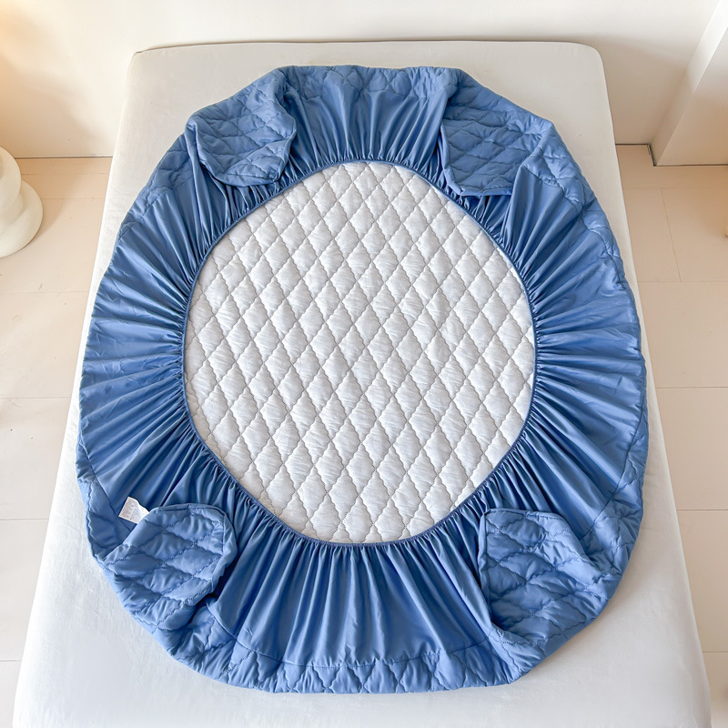 Direct sales for foreign trade, cross-border exclusive supply and wholesale of waterproof cotton-padded beds, solid color thickened matte MATS, Dream protective beds pic 15