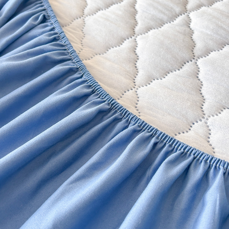 Direct sales for foreign trade, cross-border exclusive supply and wholesale of waterproof cotton-padded beds, solid color thickened matte MATS, Dream protective beds pic 14