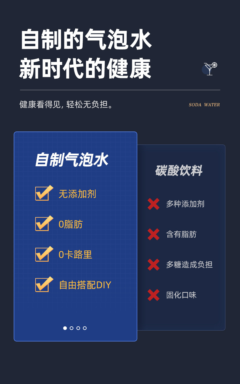 气泡水机苏打水机碳酸饮料打气可乐家用便携式汽泡机器旅行气泡机详情11