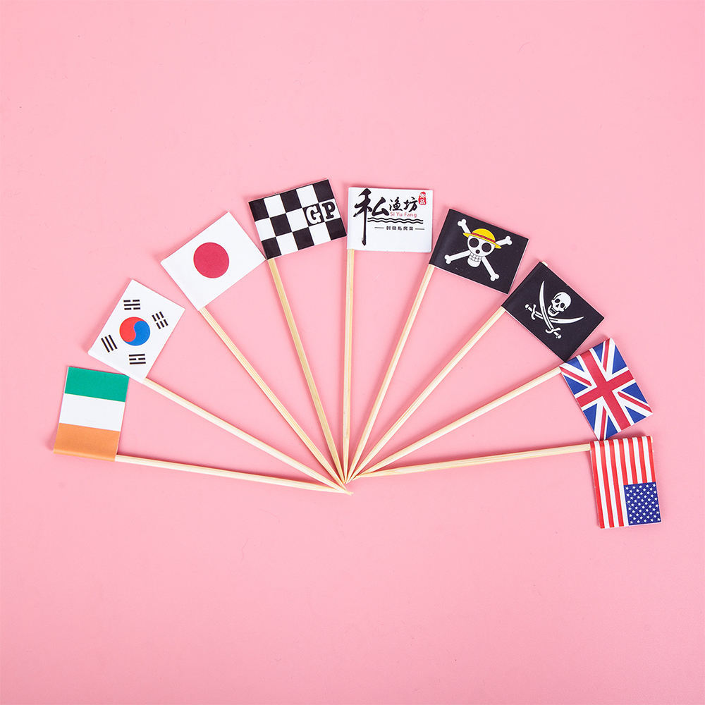 Flags of various countries around the world, toothpicks, restaurant flags, disposable fruit picks, creative bamboo picks pic 3