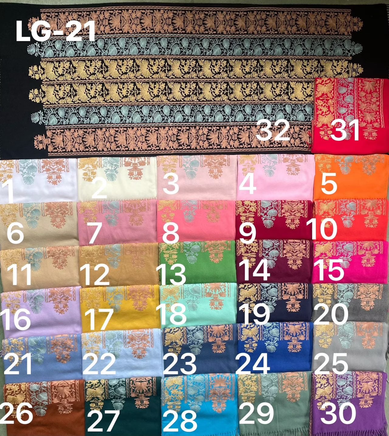 新款跨境出口绣花系列电商直播围巾批发供应链供货详情4