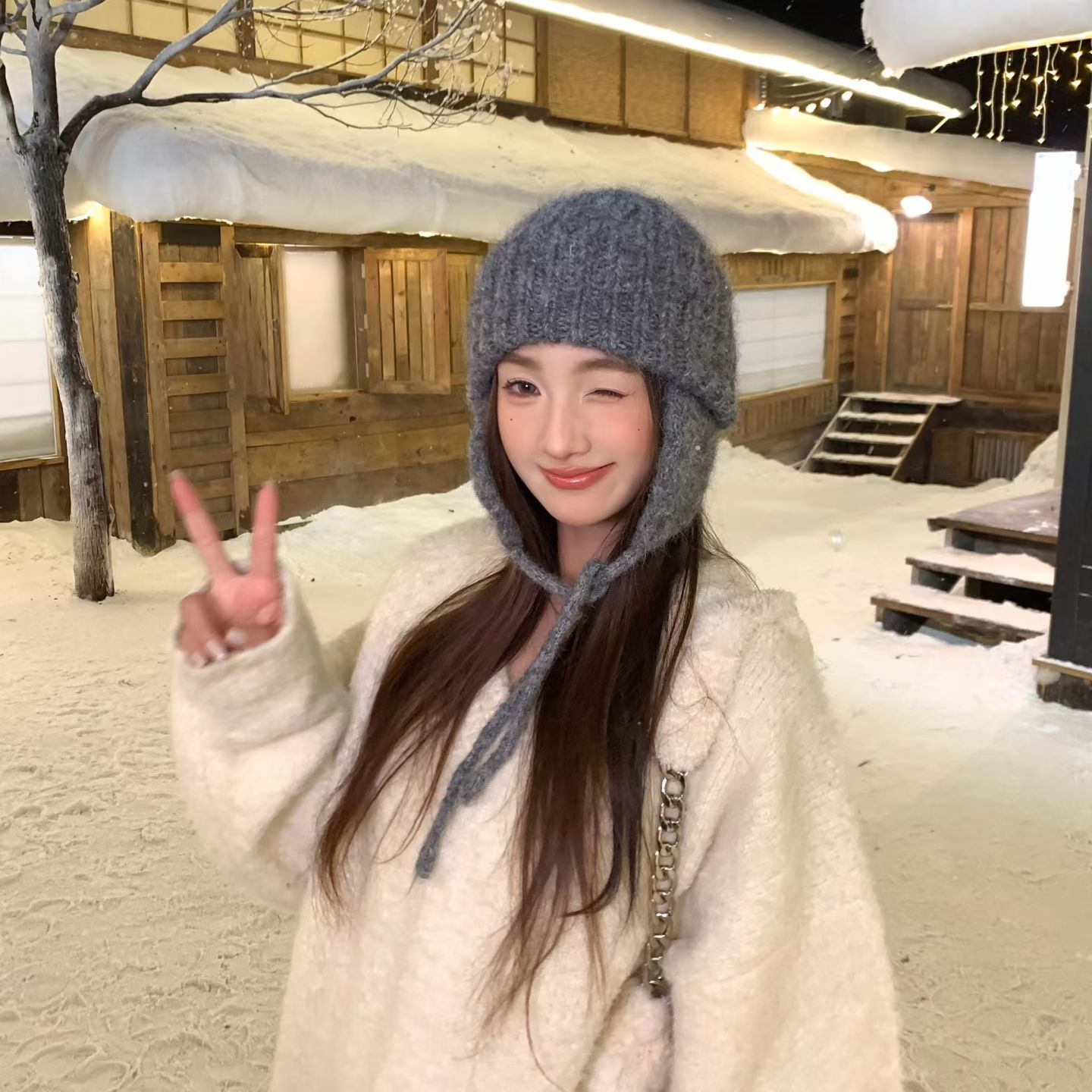 新款韩代针织护耳帽跨境出口电商直播围巾批发供应链供货详情9