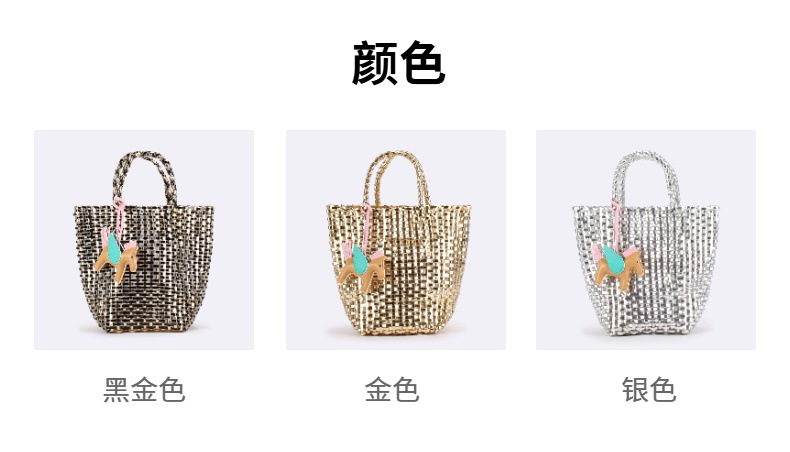 一件代发新款海边度假简约百搭休闲包纯聚鲁编织时尚小众女士包              pic 5