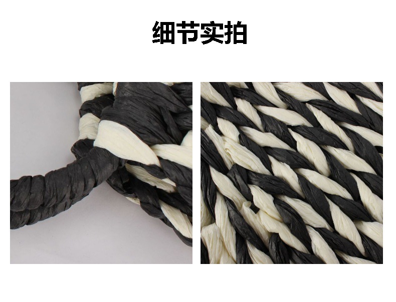 一件代发网红同款半圆纸绳编织包百搭包度假沙滩包简约手提女士包              pic 8