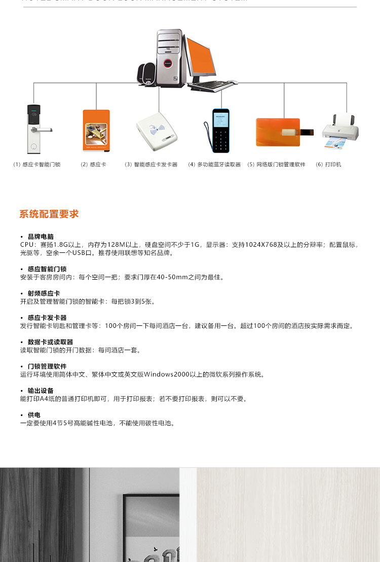 Hotel lock, guesthouse card swiping lock, smart sensing IC magnetic card lock, apartment electronic door lock, inn and homestay smart lock pic 1