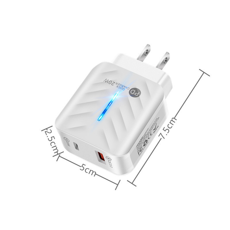 Скорозарядная зарядная головка A+C20W быстро заряжаемая зарядка QC3.0 pic 4
