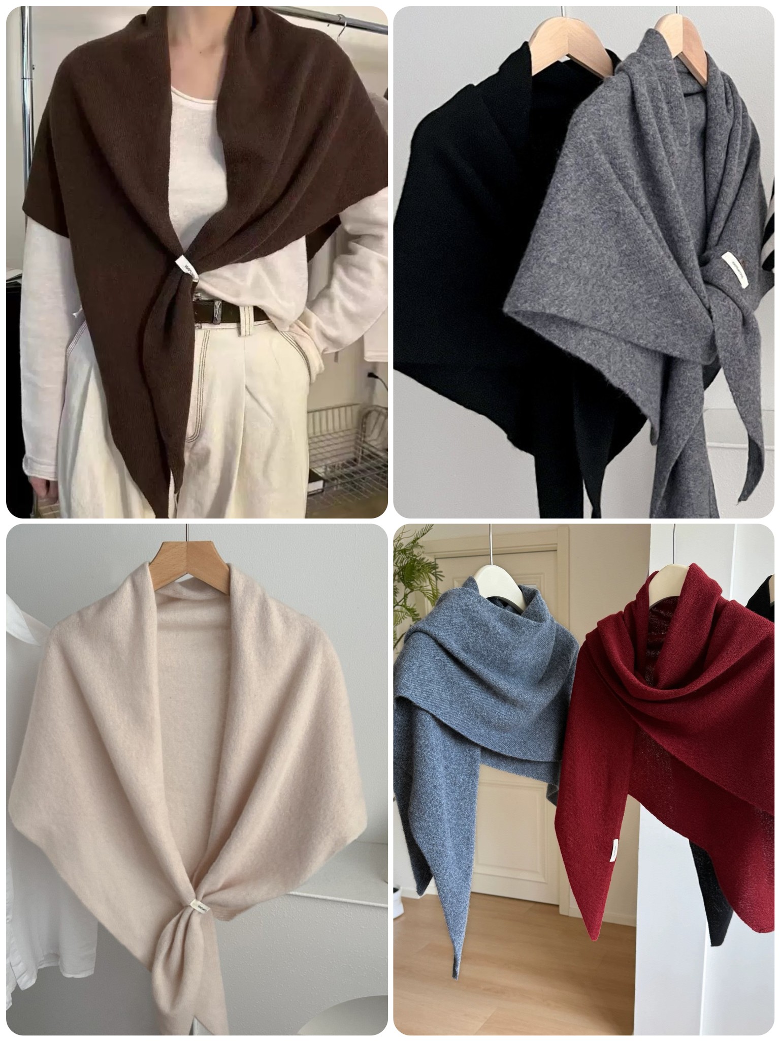 New cross-border e-commerce live-streaming Australian 100% all-wool large shawl knitted triangular scarf supply chain supply pic 5