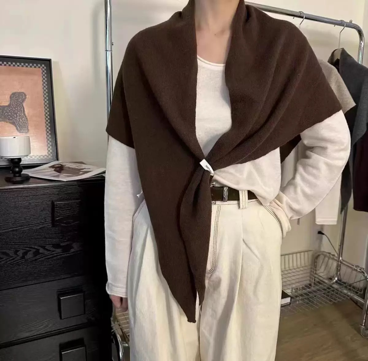 New cross-border e-commerce live-streaming Australian 100% all-wool large shawl knitted triangular scarf supply chain supply pic 1