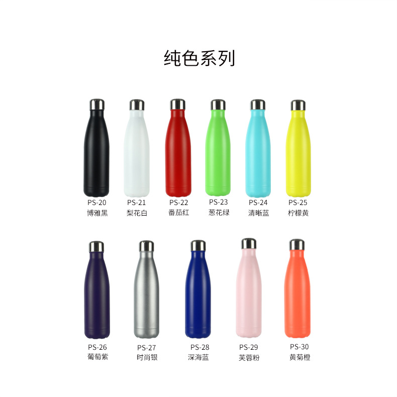 Exclusive cross-border 304 stainless steel cola bottles, gift cups, thermos flasks, bowling cups, outdoor sports water bottles pic 9