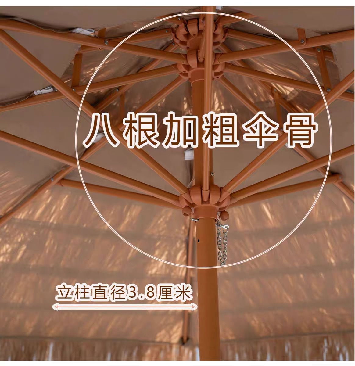 户外仿真稻草伞茅草伞遮阳伞商铺门口太阳伞围炉煮茶户外伞庭院伞详情4