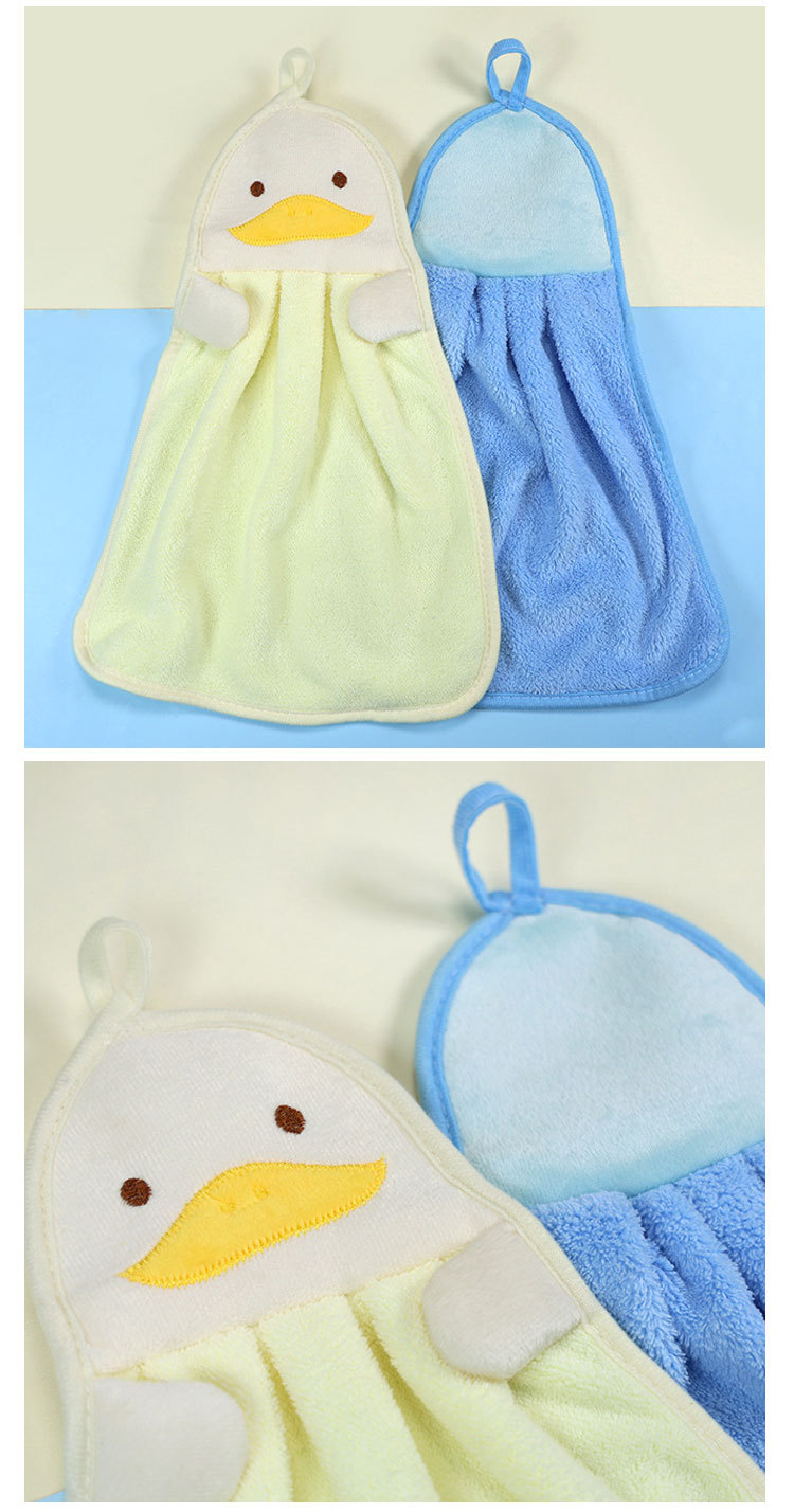 Pañuelo colgante personalizado pingüino lindo pato pañuelo cuadrado pequeño bordado coral fleece pañuelo engrosado toalla resistente a suciedad pic 2