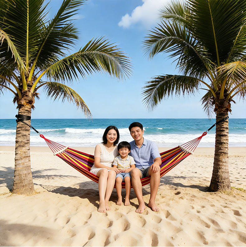 Outdoor canvas hammock, adult anti-rollover thickened swing, best-selling in 2026, portable hammock for home courtyard camping pic 15
