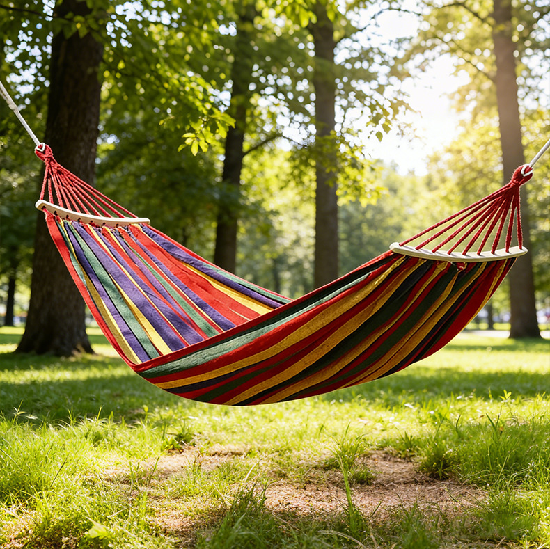Outdoor canvas hammock, adult anti-rollover thickened swing, best-selling in 2026, portable hammock for home courtyard camping pic 14