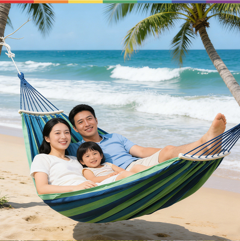Outdoor canvas hammock, adult anti-rollover thickened swing, best-selling in 2026, portable hammock for home courtyard camping pic 13