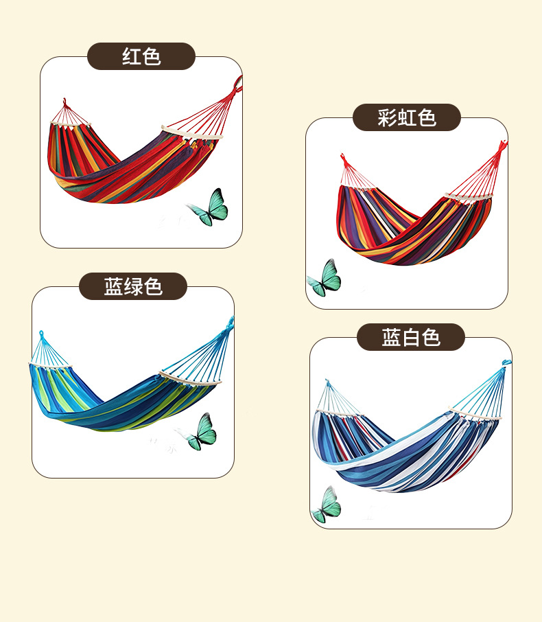 Outdoor canvas hammock, adult anti-rollover thickened swing, best-selling in 2026, portable hammock for home courtyard camping pic 12